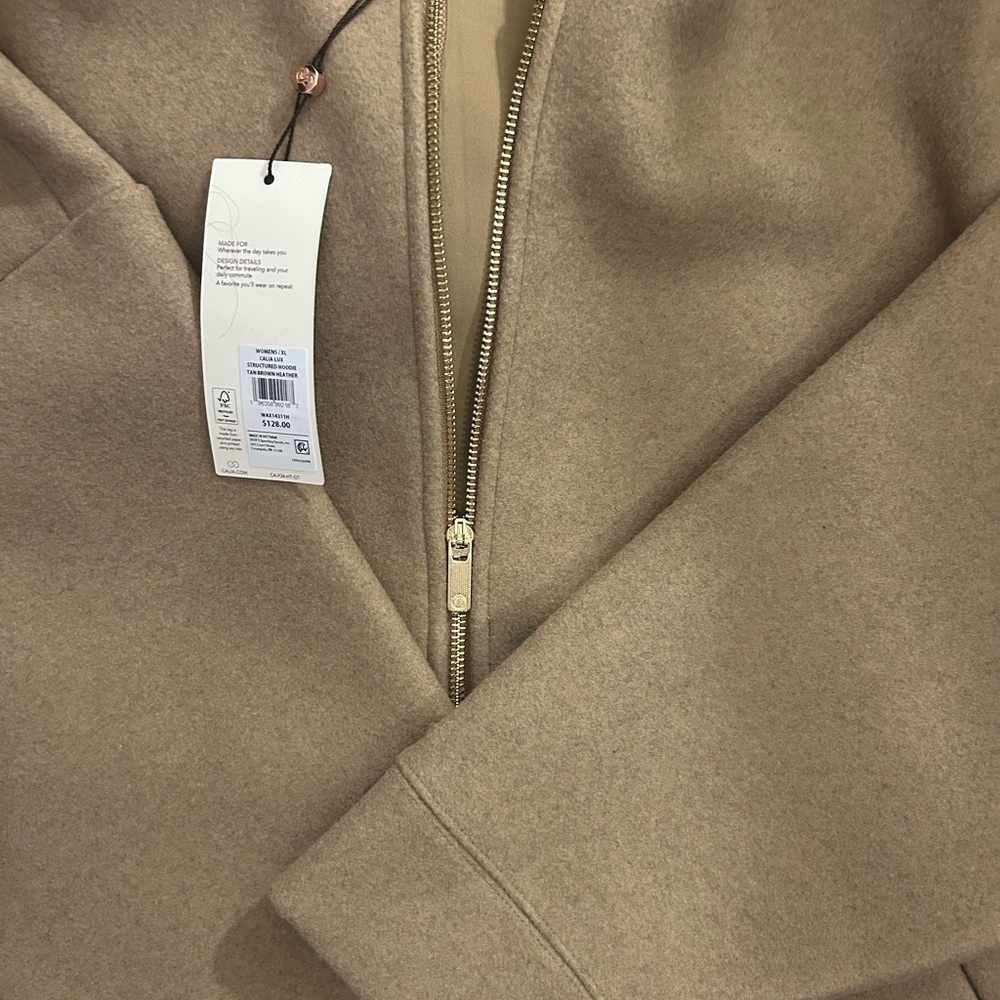 CALIA by Carrie Underwood Women's Tan Zip-Up Hoodie